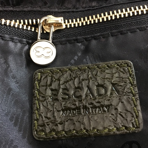Escada crossbody olive green distressed leather - Picture 8 of 8
